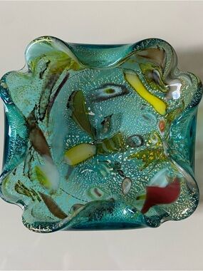 Murano Tutti Frutti Bowl - Avem Dino Martens Style - Green - Teal - Aventurine